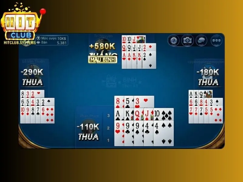 Hướng dẫn cách chơi mậu bình trong hit club